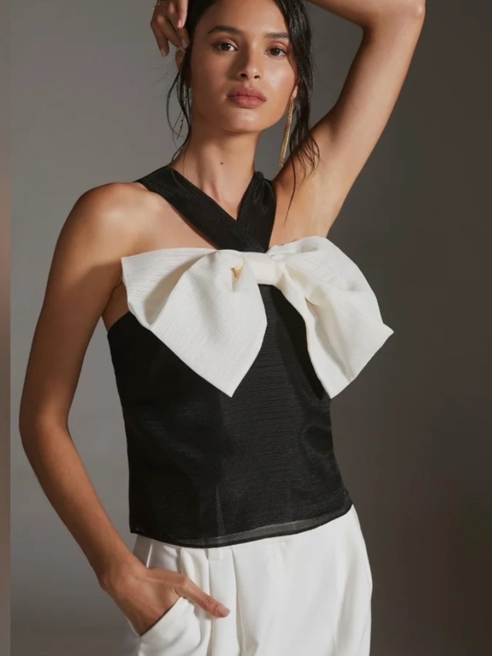 Anthropologie Sunday in Brooklyn Bow Halter Top Size M - Picture 1 of 5